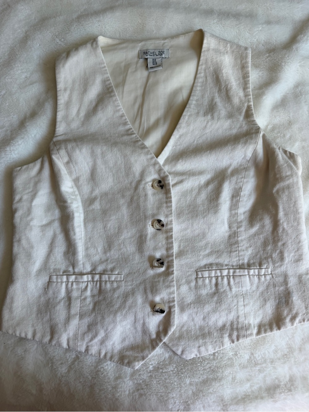 Rachel Zoe Linen Blend Vest Size Medium